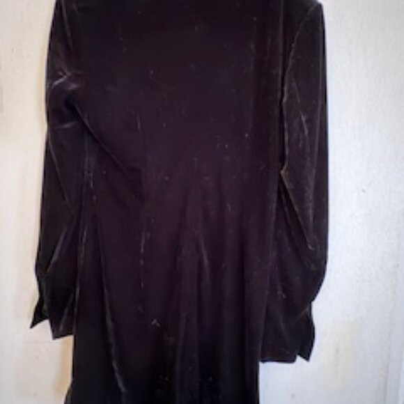 Bardot Anthropologie Audrina Velvet Black Mini Dress, Sz 10/XL - Picture 5 of 6